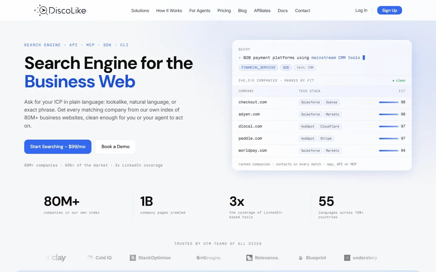 DiscoLike public homepage