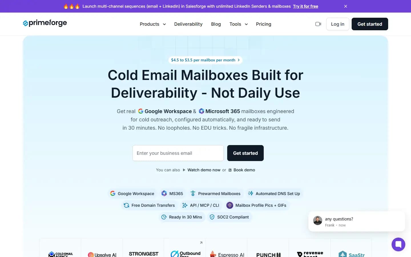 Primeforge public homepage