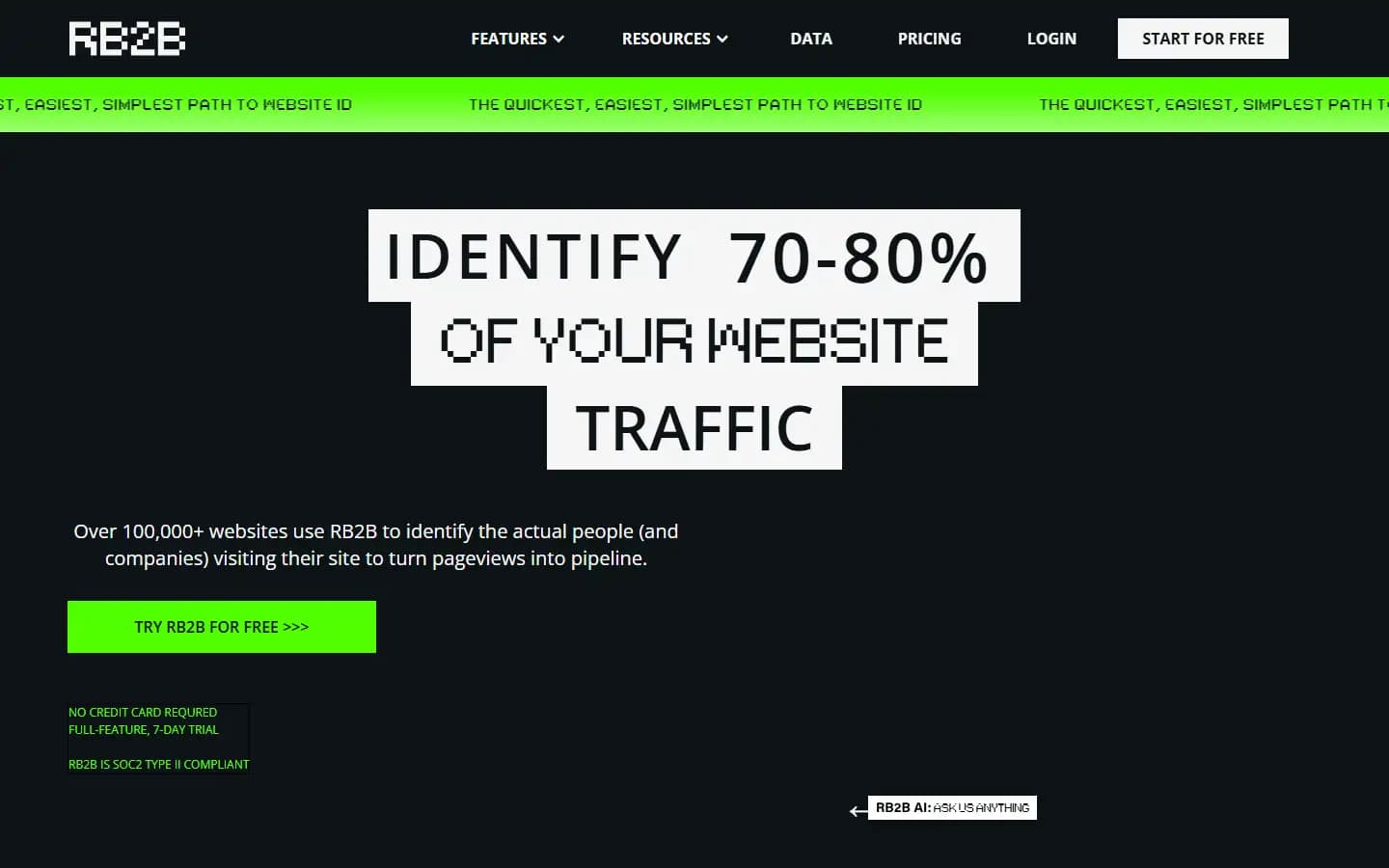 RB2B public homepage